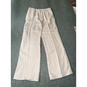 Caribbean Mens 100% Linen Coastal Beach Pants  Draw String Beige Size 36x32